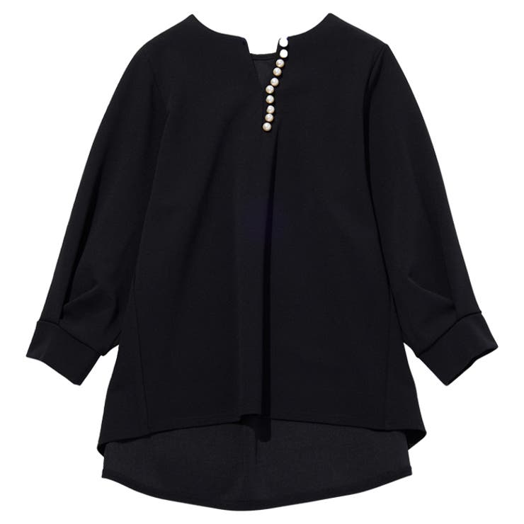 パール調ビーズ付キーネックブラウス | GeeRA | 詳細画像38 