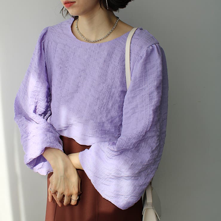 ワッシャー素材バルーン袖ブラウス | GeeRA | 詳細画像1 