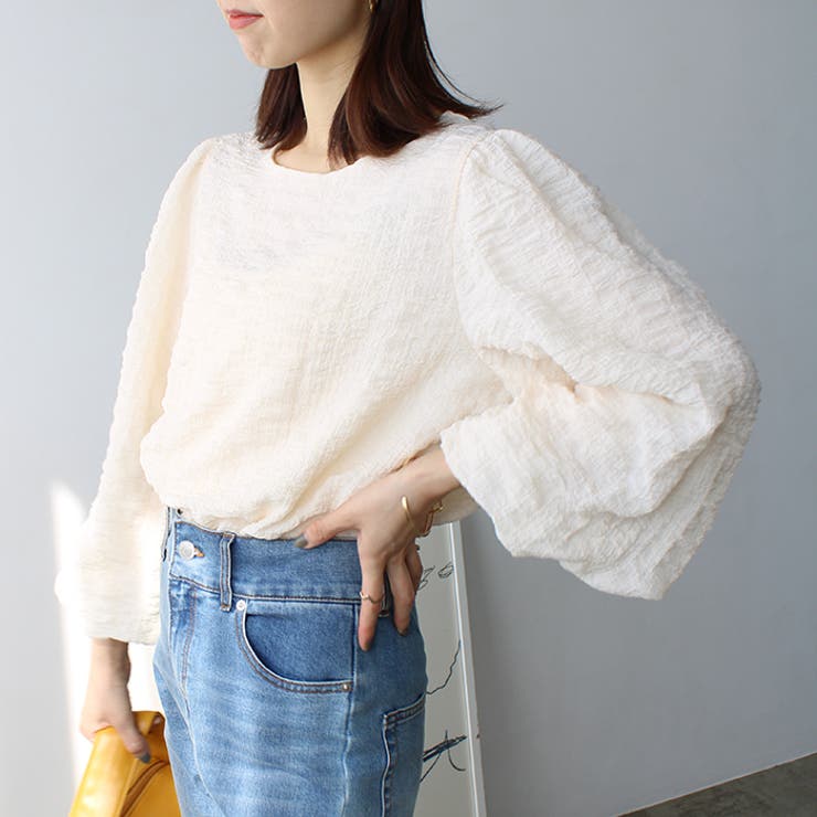 ワッシャー素材バルーン袖ブラウス | GeeRA | 詳細画像11 