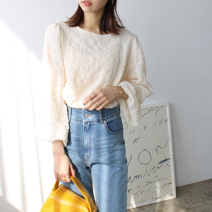 ワッシャー素材バルーン袖ブラウス | GeeRA | 詳細画像14 