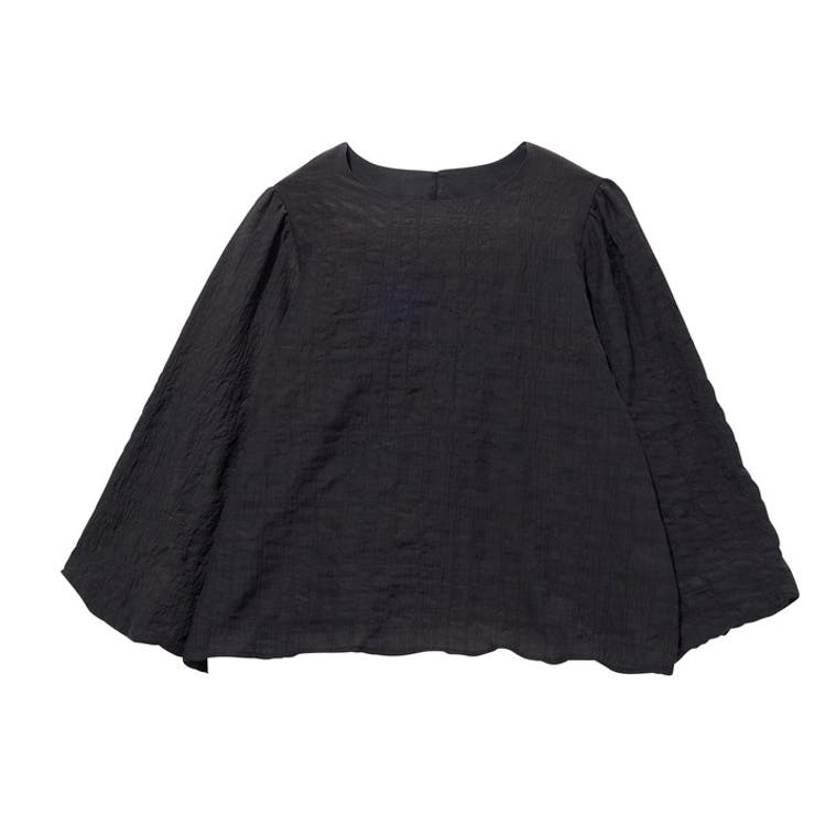 ブラック | ワッシャー素材バルーン袖ブラウス | GeeRA