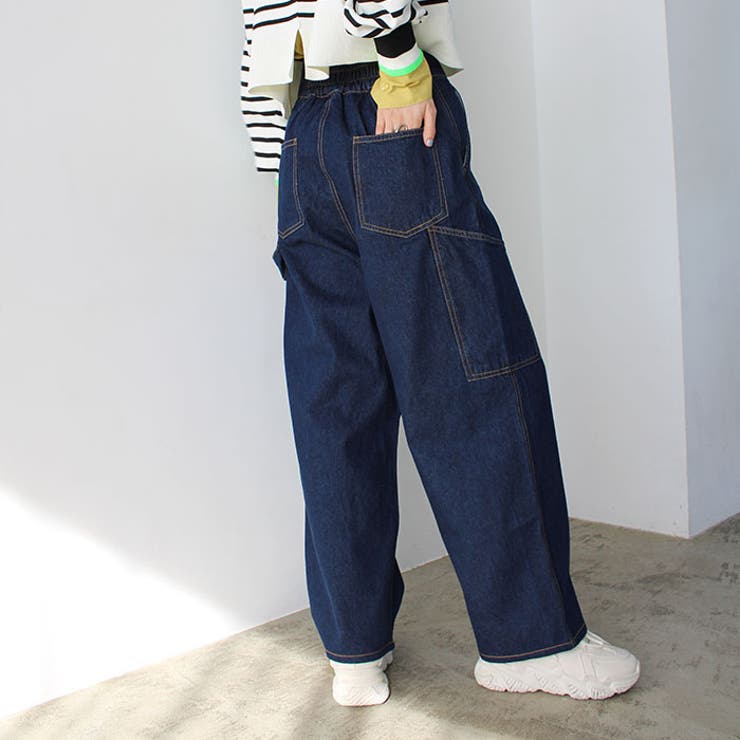 インディゴ | ハイウエストワイドカーゴパンツ | GeeRA