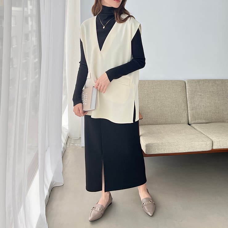 リネンライクスラブプルオーバーベスト | GeeRA | 詳細画像4 