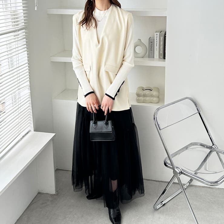 リネンライクスラブプルオーバーベスト | GeeRA | 詳細画像2 