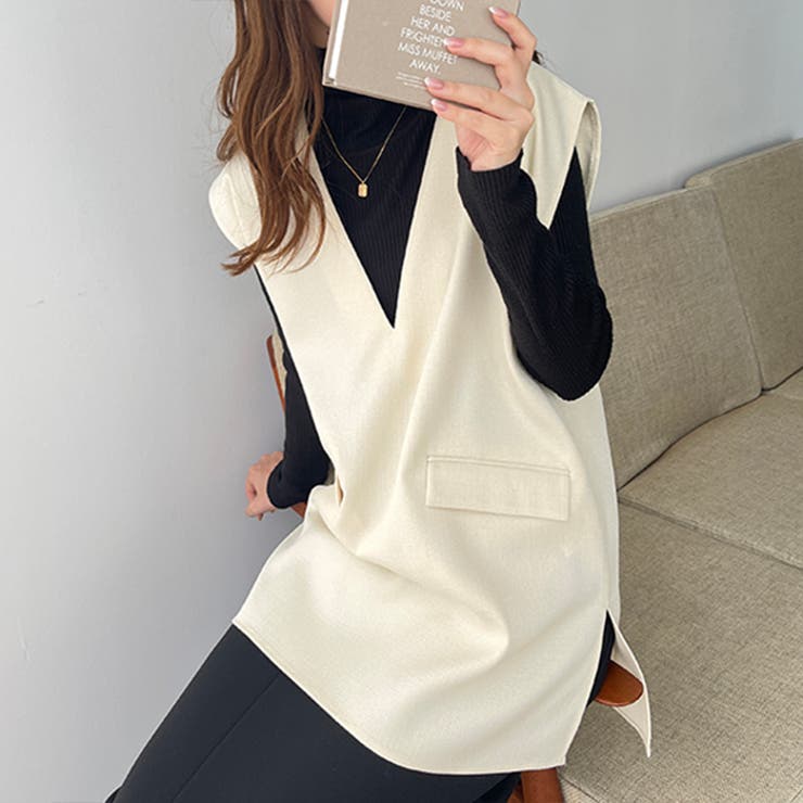 リネンライクスラブプルオーバーベスト | GeeRA | 詳細画像3 