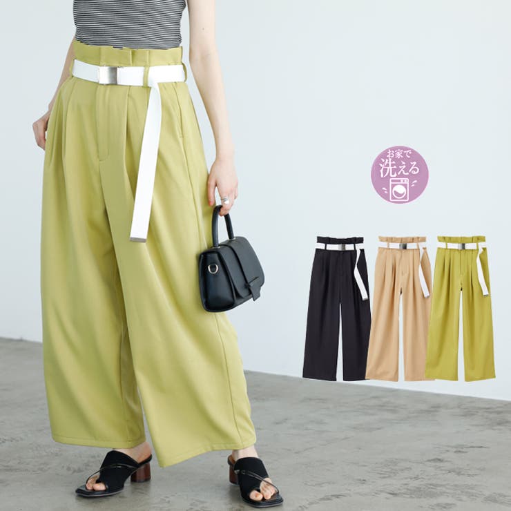 ベルト付ツイルパンツ[品番：GERW0010165]｜GeeRA（ジーラ）の