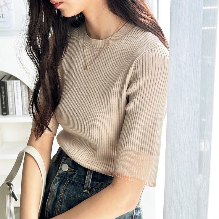 袖口シアーサマーリブニット | GeeRA | 詳細画像72 