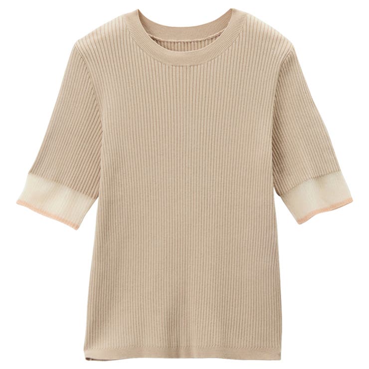 tシャツ シャリ感とろみリブシアーニットトップス レディース スタイルデリ STYLE DELI シャリ感とろみリブシアーニット