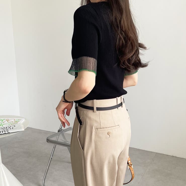 袖口シアーサマーリブニット | GeeRA | 詳細画像5 