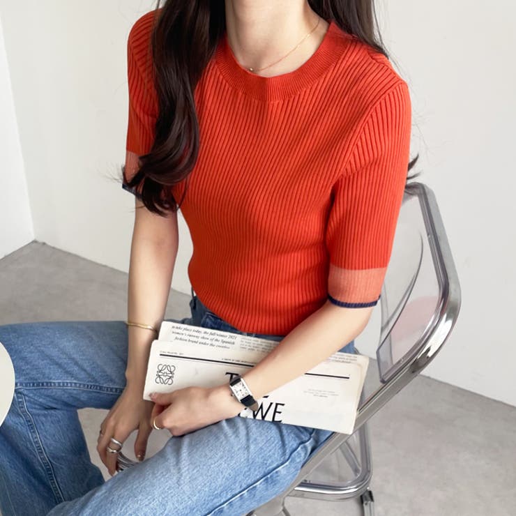 袖口シアーサマーリブニット | GeeRA | 詳細画像19 