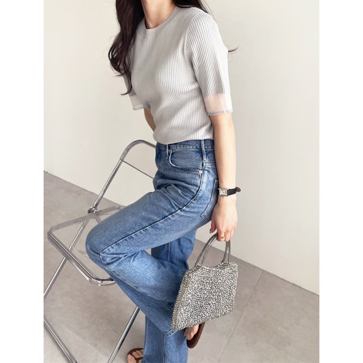 袖口シアーサマーリブニット | GeeRA | 詳細画像50 