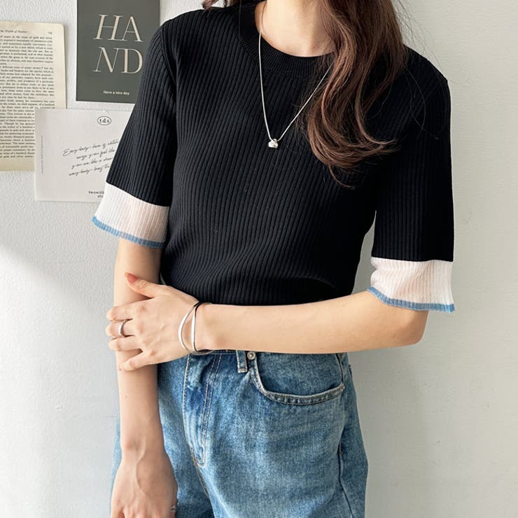 袖口シアーサマーリブニット | GeeRA | 詳細画像44 