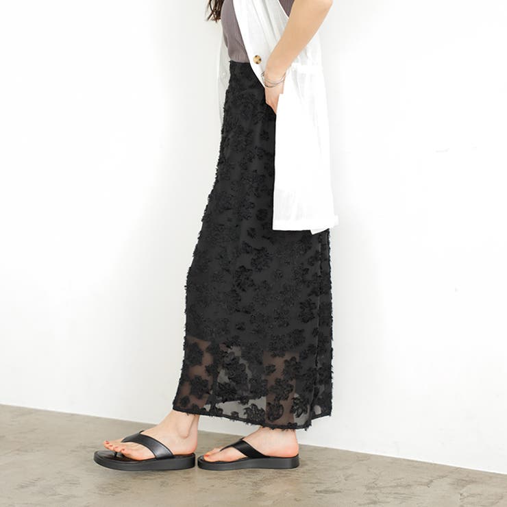 フリンジシアージャカードタイトスカート | GeeRA | 詳細画像15 