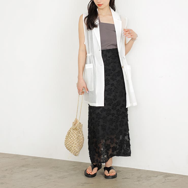 フリンジシアージャカードタイトスカート | GeeRA | 詳細画像18 