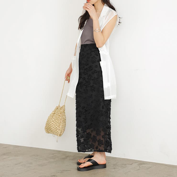 フリンジシアージャカードタイトスカート | GeeRA | 詳細画像19 