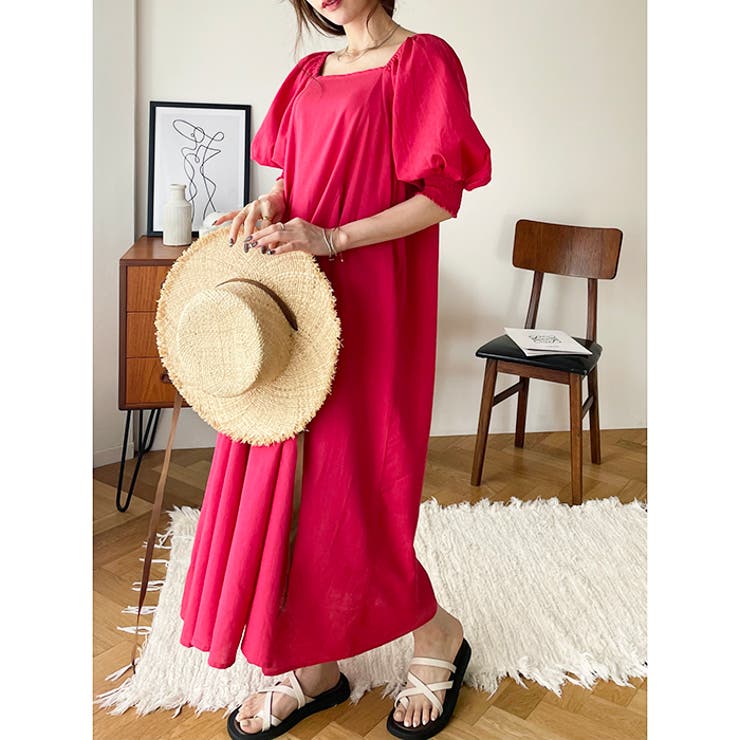 スクエアネックロングワンピース＜夏服＞ | GeeRA | 詳細画像2 