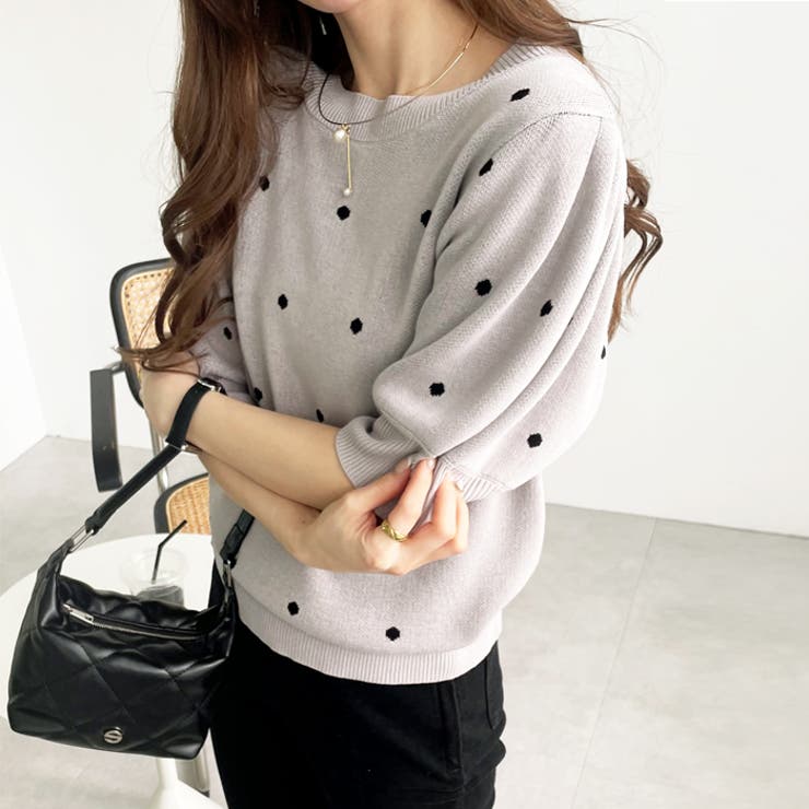 ドット柄ジャカードサマーニットトップス（半袖） | GeeRA | 詳細画像27 