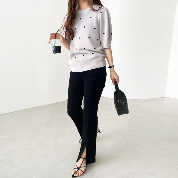 ドット柄ジャカードサマーニットトップス（半袖） | GeeRA | 詳細画像34 