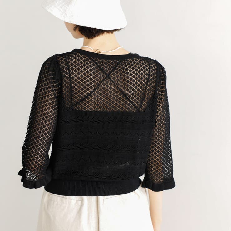 【セットアップ対応】クロシェ編風ニットカーディガン | GeeRA | 詳細画像13 