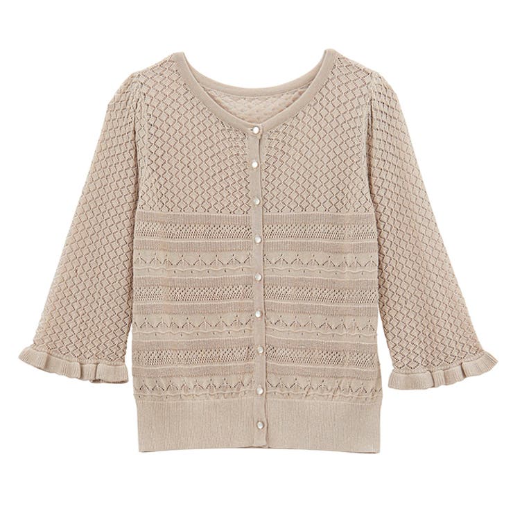 【セットアップ対応】クロシェ編風ニットカーディガン | GeeRA | 詳細画像15 