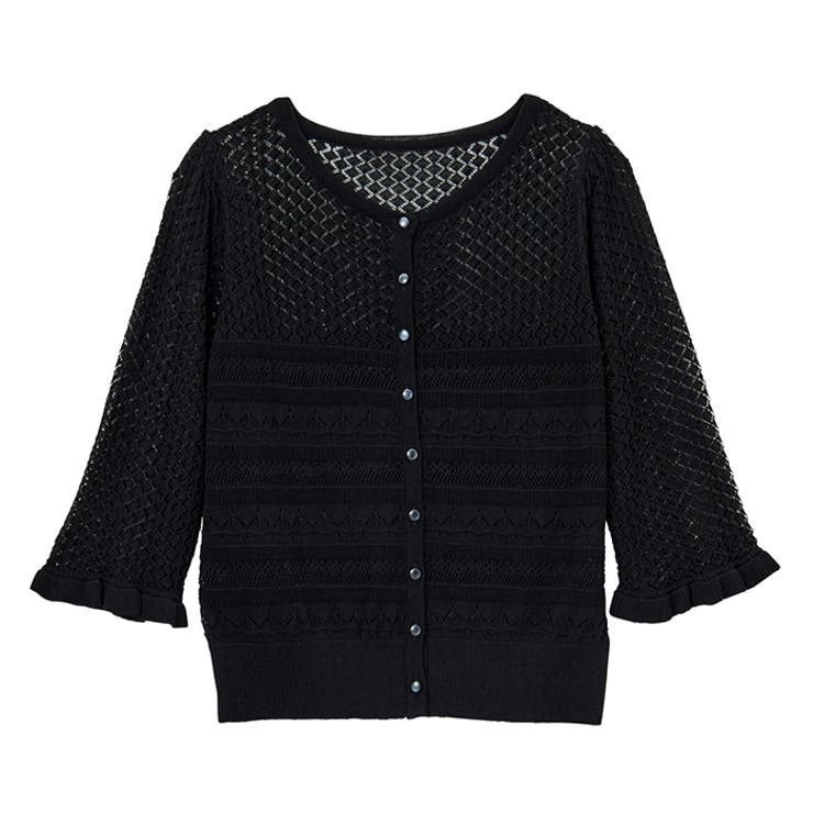 【セットアップ対応】クロシェ編風ニットカーディガン | GeeRA | 詳細画像16 