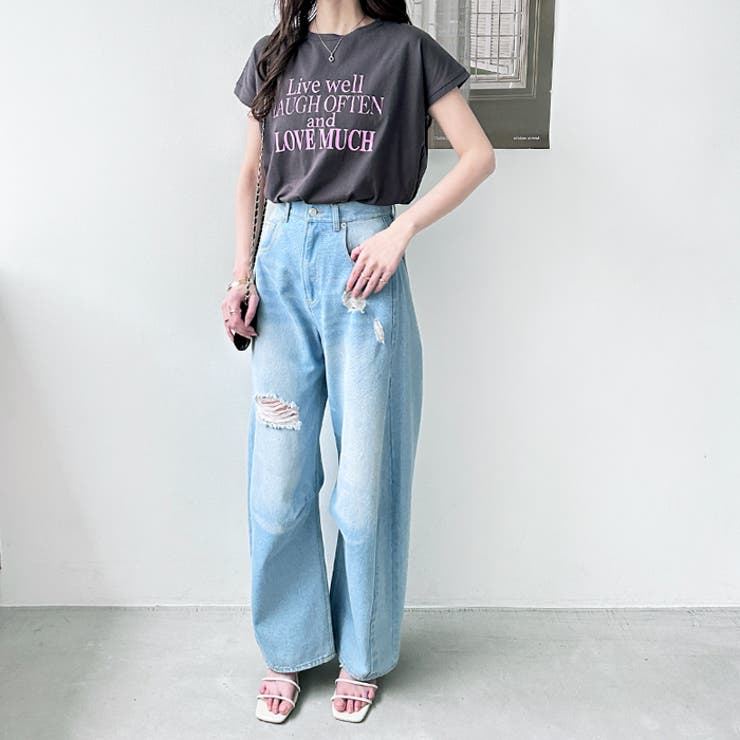 フレンチスリーブプリントロゴＴシャツ | GeeRA | 詳細画像30 