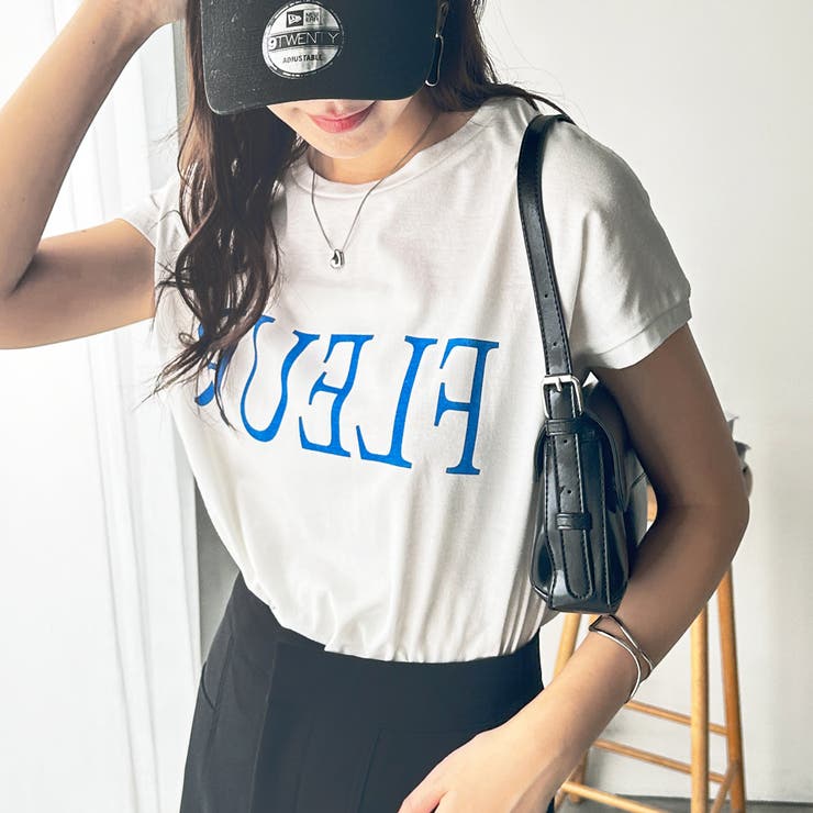 ミラーロゴホワイト | フレンチスリーブプリントロゴＴシャツ | GeeRA