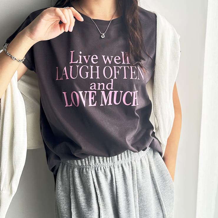 マルチロゴチャコール | フレンチスリーブプリントロゴＴシャツ | GeeRA