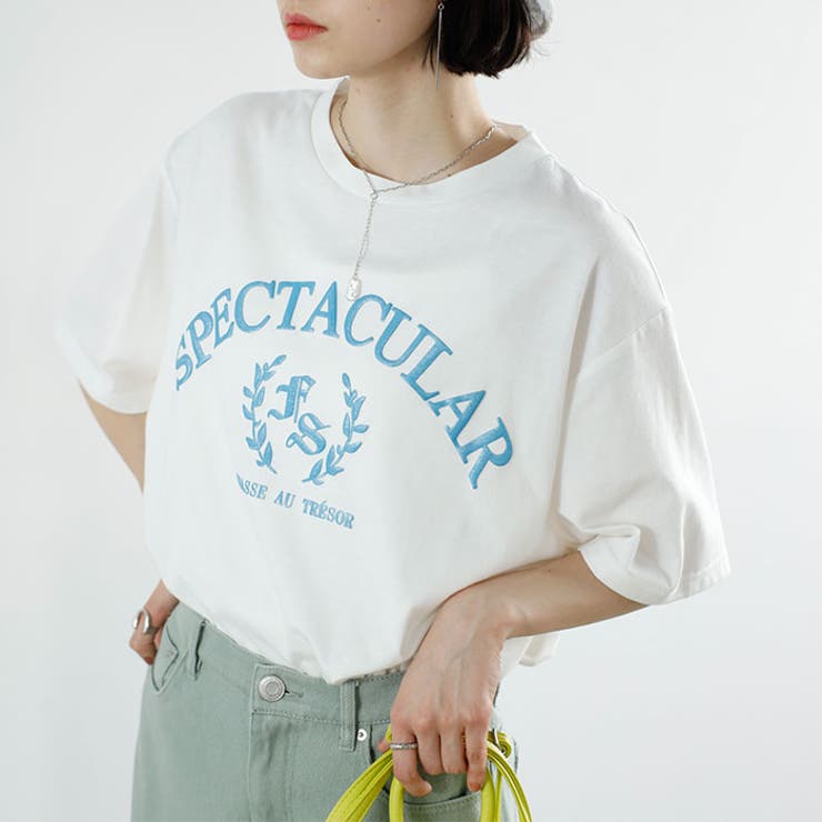 ホワイト | ラメロゴプリントＴシャツ＜夏服＞ | GeeRA