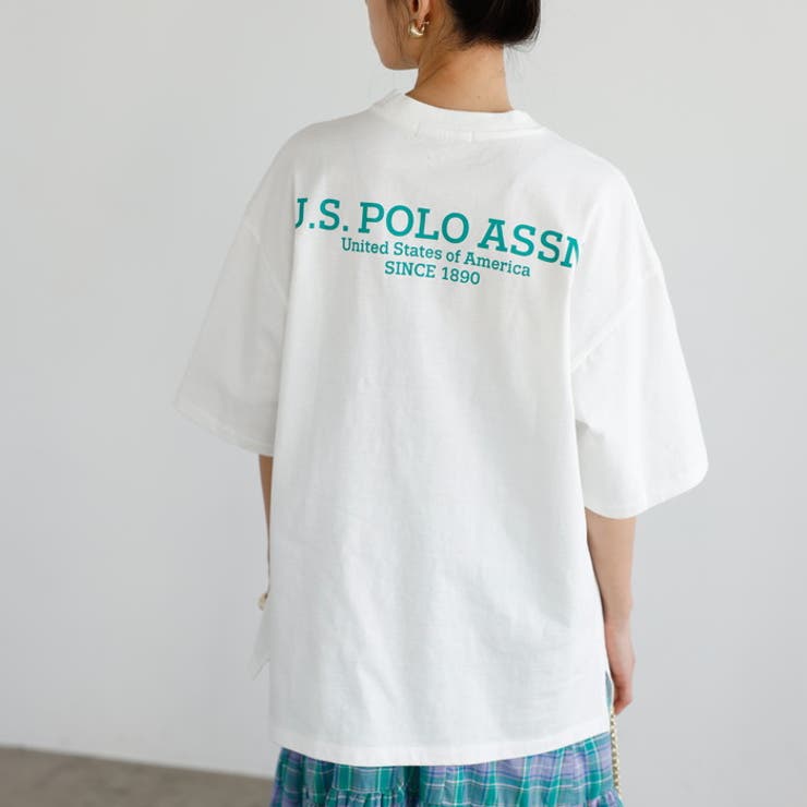 ネイビー】【Ｕ．Ｓ． ＰＯＬＯ ＡＳＳＮ．】バックロゴＴシャツ＜夏服