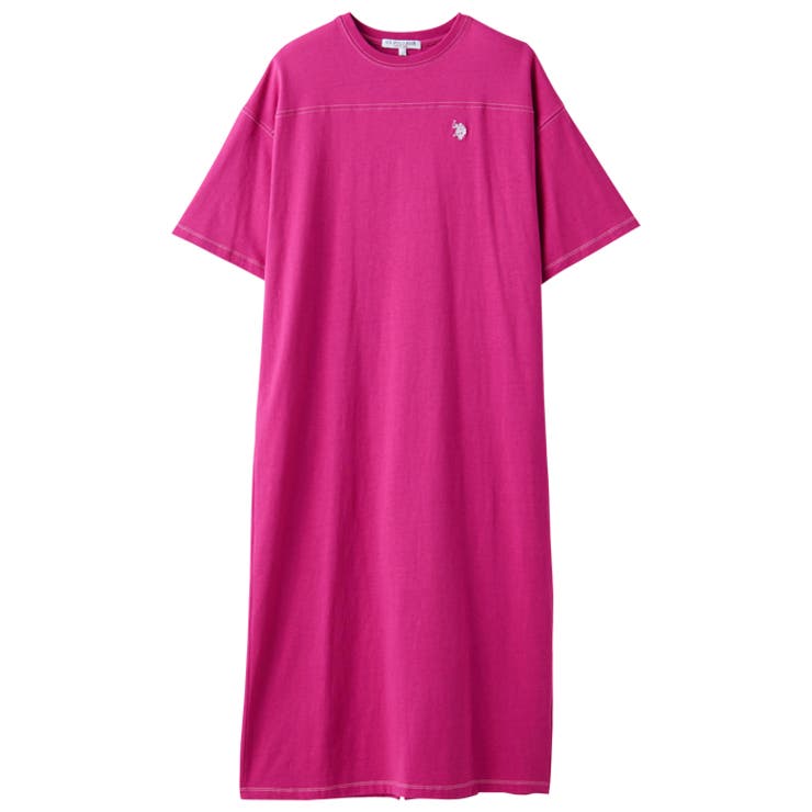 U．S． POLO ASSN．】配色ステッチTシャツワンピース