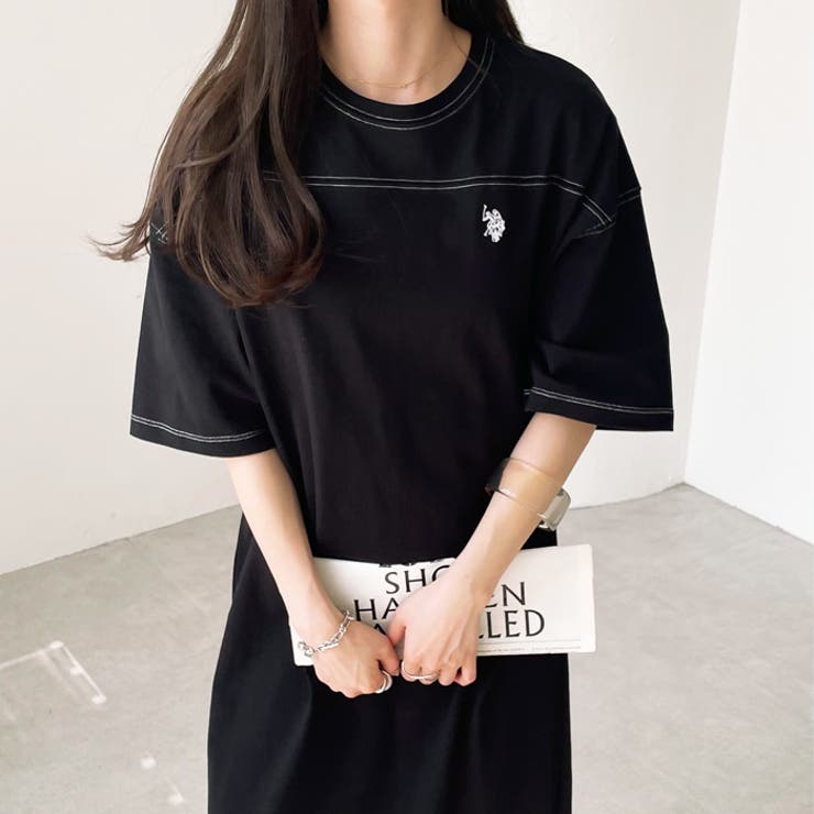 【Ｕ．Ｓ． ＰＯＬＯ ＡＳＳＮ．】配色ステッチＴシャツワンピース 夏服 | GeeRA | 詳細画像7 