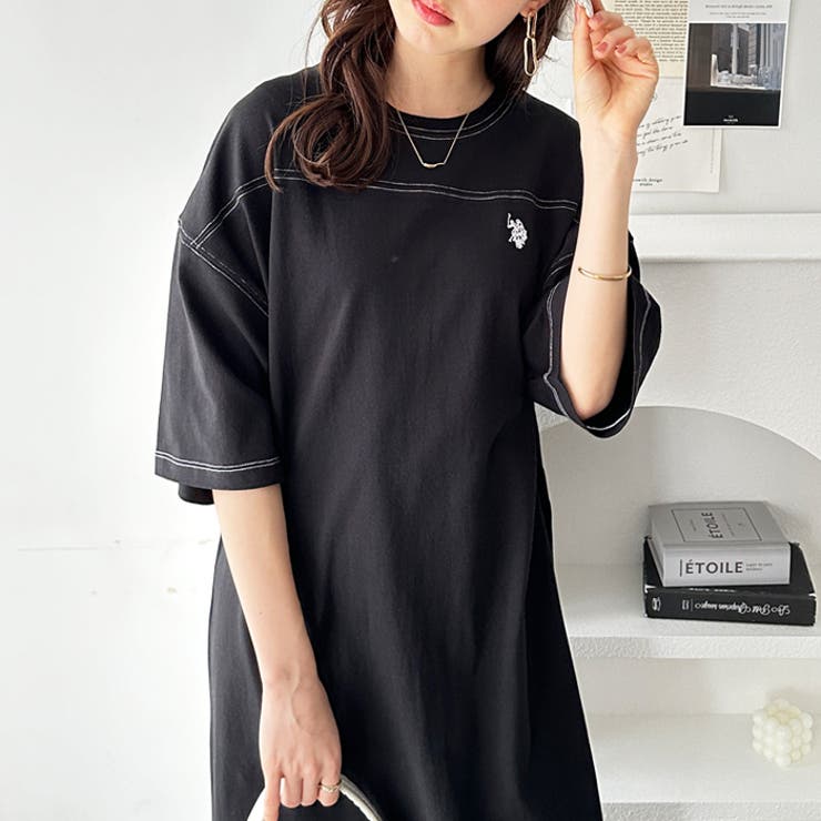 【Ｕ．Ｓ． ＰＯＬＯ ＡＳＳＮ．】配色ステッチＴシャツワンピース 夏服 | GeeRA | 詳細画像14 