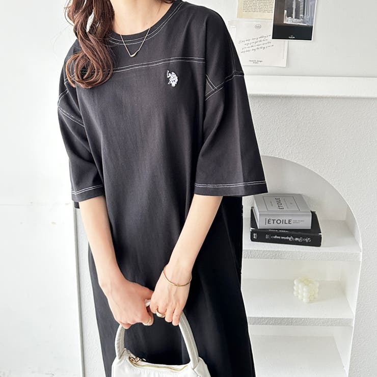 【Ｕ．Ｓ． ＰＯＬＯ ＡＳＳＮ．】配色ステッチＴシャツワンピース 夏服 | GeeRA | 詳細画像10 