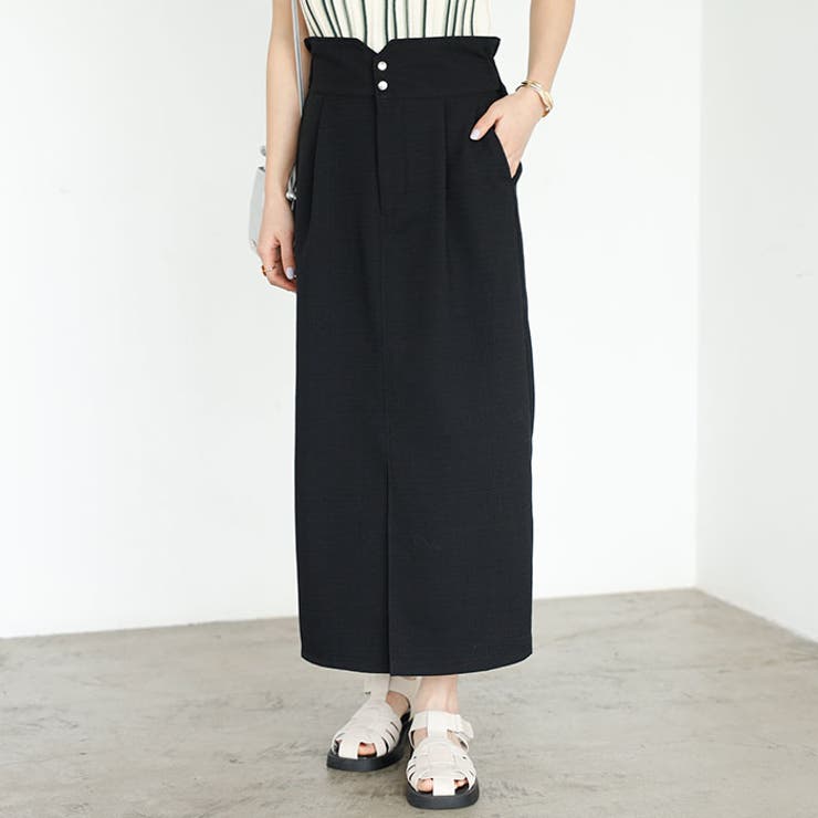 リネンタッチハイウエストタイトスカート | GeeRA | 詳細画像10 