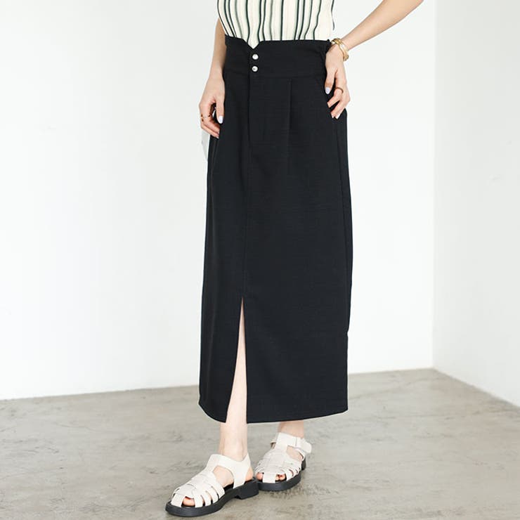 リネンタッチハイウエストタイトスカート | GeeRA | 詳細画像11 