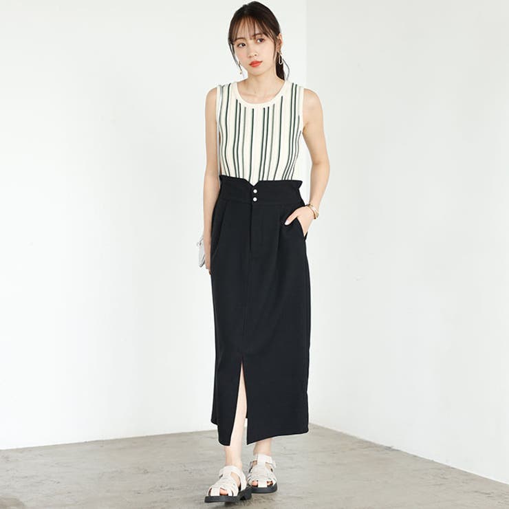 リネンタッチハイウエストタイトスカート | GeeRA | 詳細画像14 