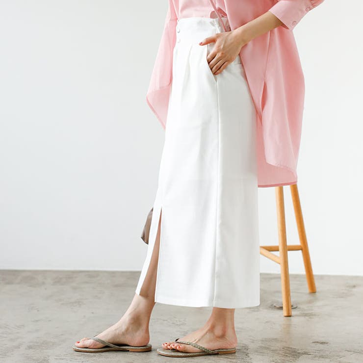 リネンタッチハイウエストタイトスカート | GeeRA | 詳細画像2 