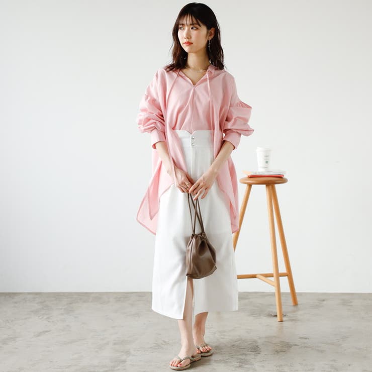 リネンタッチハイウエストタイトスカート | GeeRA | 詳細画像5 