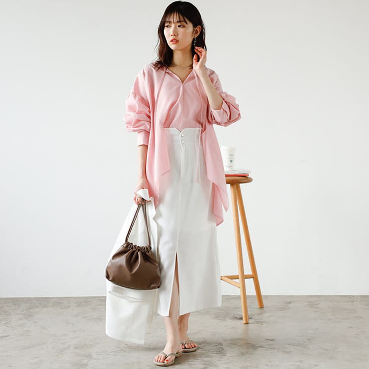 リネンタッチハイウエストタイトスカート | GeeRA | 詳細画像6 