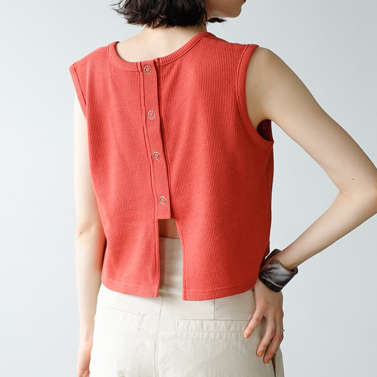 スナップボタンワッフルクロップドトップス | GeeRA | 詳細画像13 