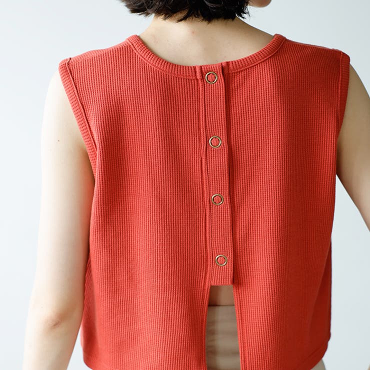 スナップボタンワッフルクロップドトップス | GeeRA | 詳細画像15 