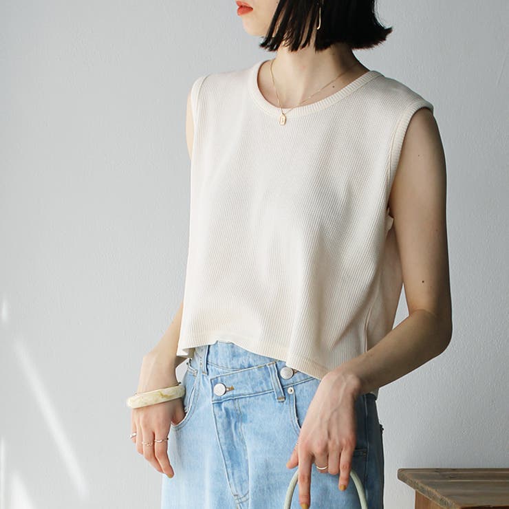 スナップボタンワッフルクロップドトップス | GeeRA | 詳細画像21 