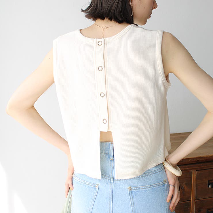 スナップボタンワッフルクロップドトップス | GeeRA | 詳細画像26 