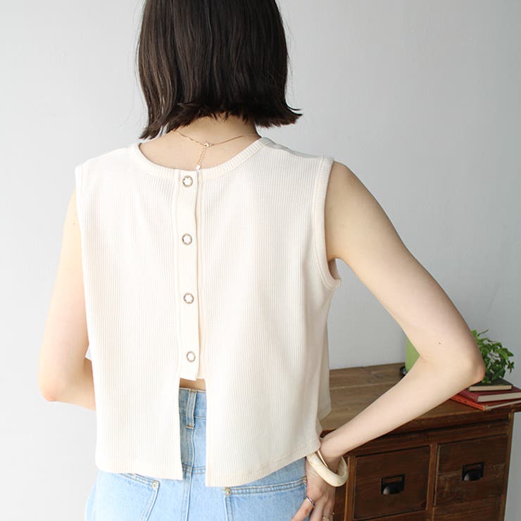 スナップボタンワッフルクロップドトップス | GeeRA | 詳細画像27 