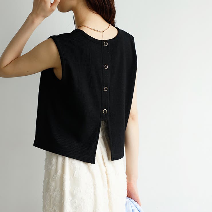 スナップボタンワッフルクロップドトップス | GeeRA | 詳細画像33 