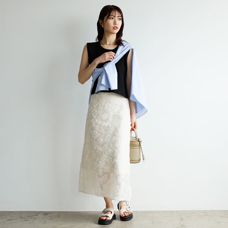 スナップボタンワッフルクロップドトップス | GeeRA | 詳細画像42 