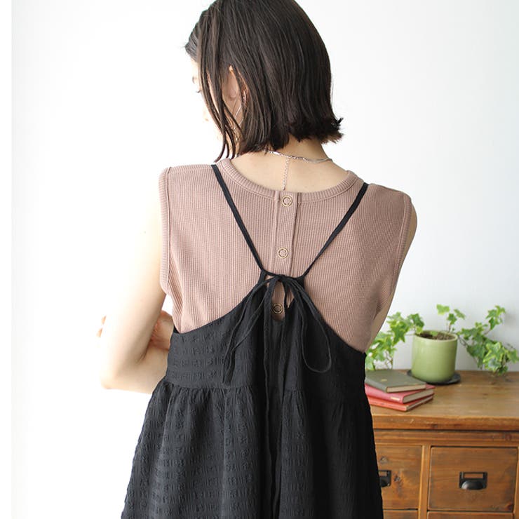 スナップボタンワッフルクロップドトップス | GeeRA | 詳細画像4 