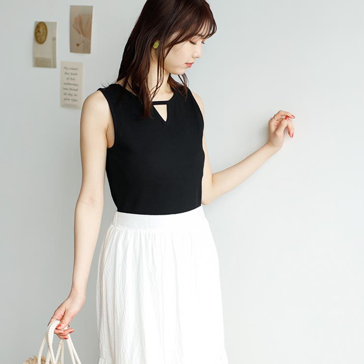 前後2wayスリットネックワッフルタンクトップ＜夏服＞ | GeeRA | 詳細画像27 