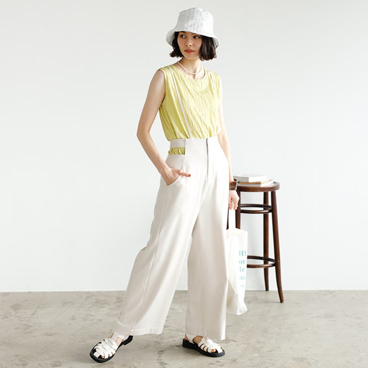 サイドカットアウトサス付ハイウエストパンツ | GeeRA | 詳細画像10 